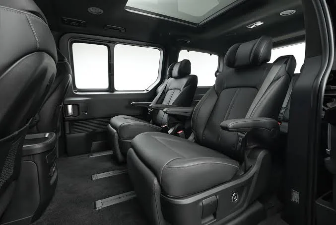 Hyundai Staria cabin with captain seats and rear bench