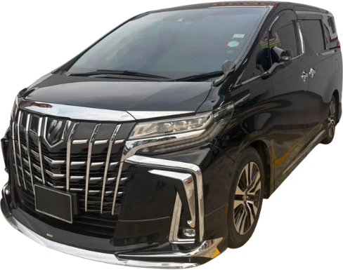 Black Toyota Alphard AGH30 with its signature chrome grille